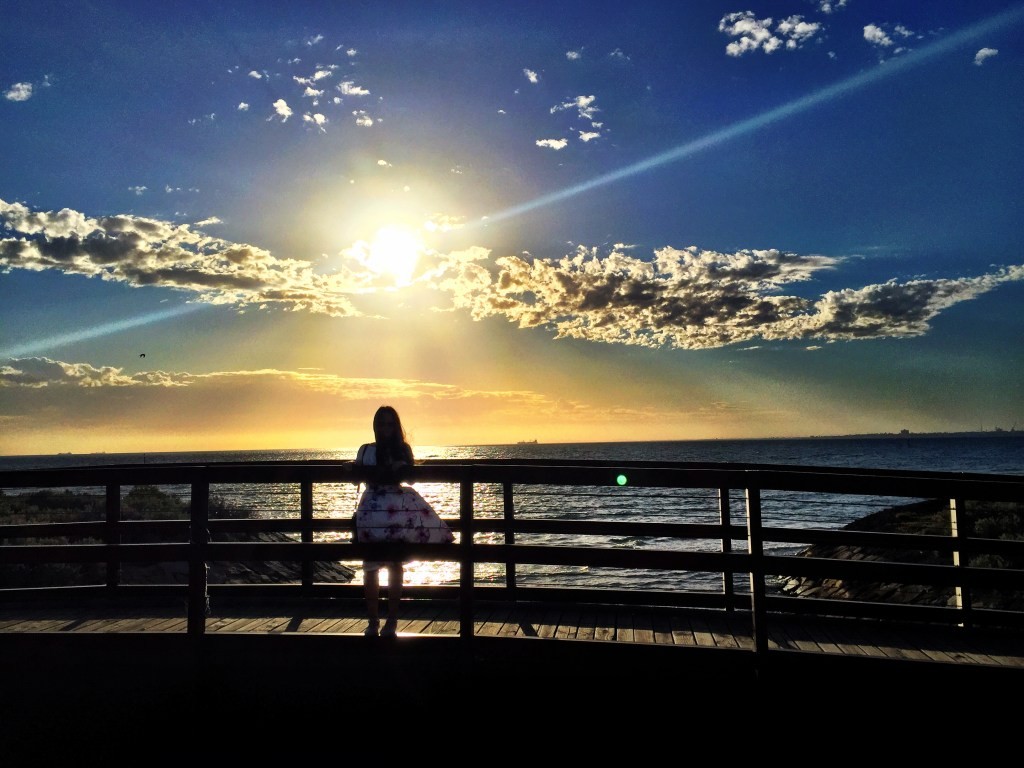 A pretty subject and spectacular sunset taken along the Bayside Bay Trail in Elwood. Image: Chris Cincotta Photography